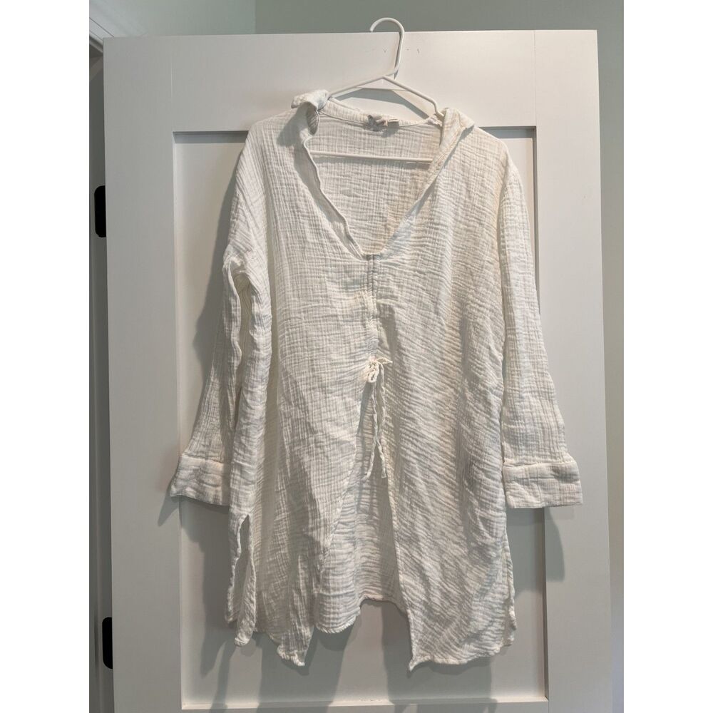 Women's Roxy Long Sleeve High-Low Beach Cover-up Size Small